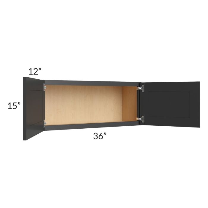 Madison Black Shaker 36x15 Wall Cabinet