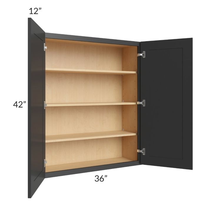 Madison Black Shaker 36x42 Wall Cabinet