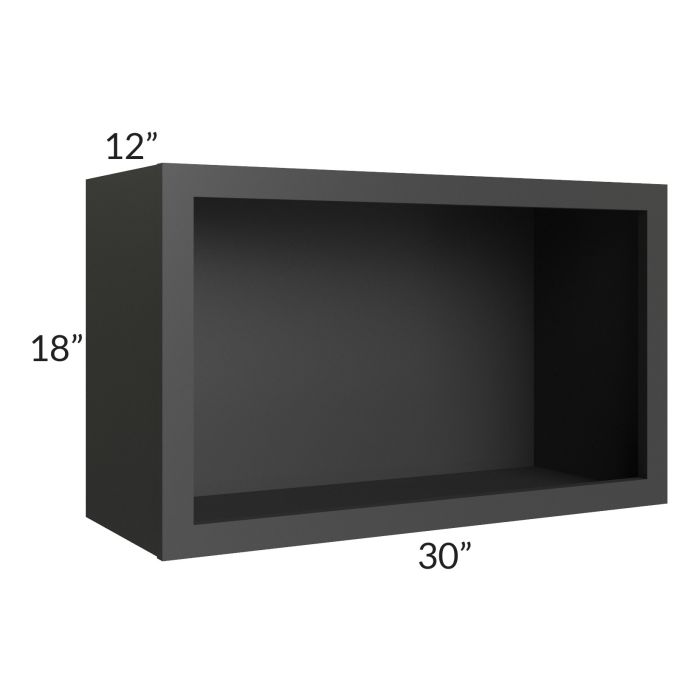 Madison Black Shaker 30" Wall Open Cabinet
