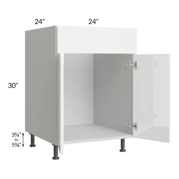 Milan White Gloss 24" Sink Base Cabinet