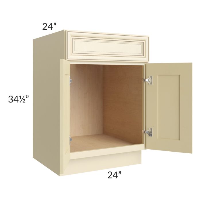 Phoenix Cream Glaze 24" Sink Base Cabinet
