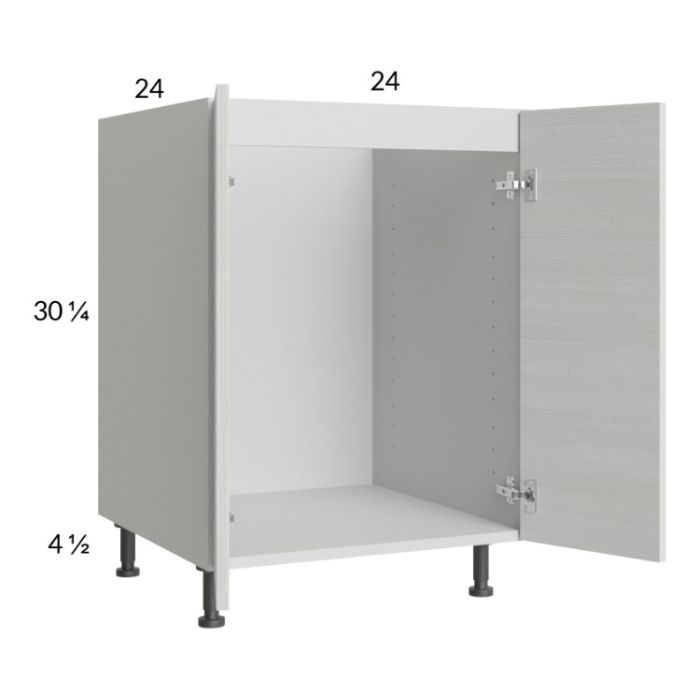 Euro White Grain 24" Full Height Door Sink Base Cabinet