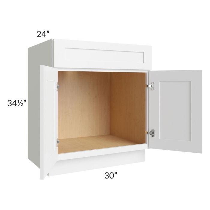 Alpine White Shaker 30" Sink Base Cabinet 