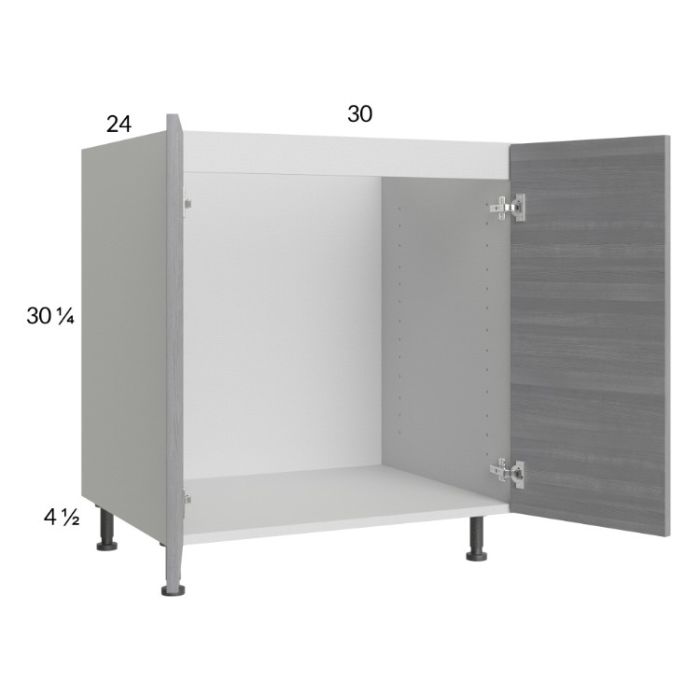 Euro Grey 30" Full Height Door Sink Base Cabinet