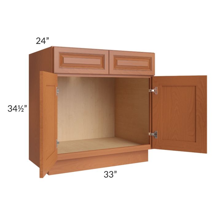 Lexington Cinnamon Glaze 33" Sink Base Cabinet