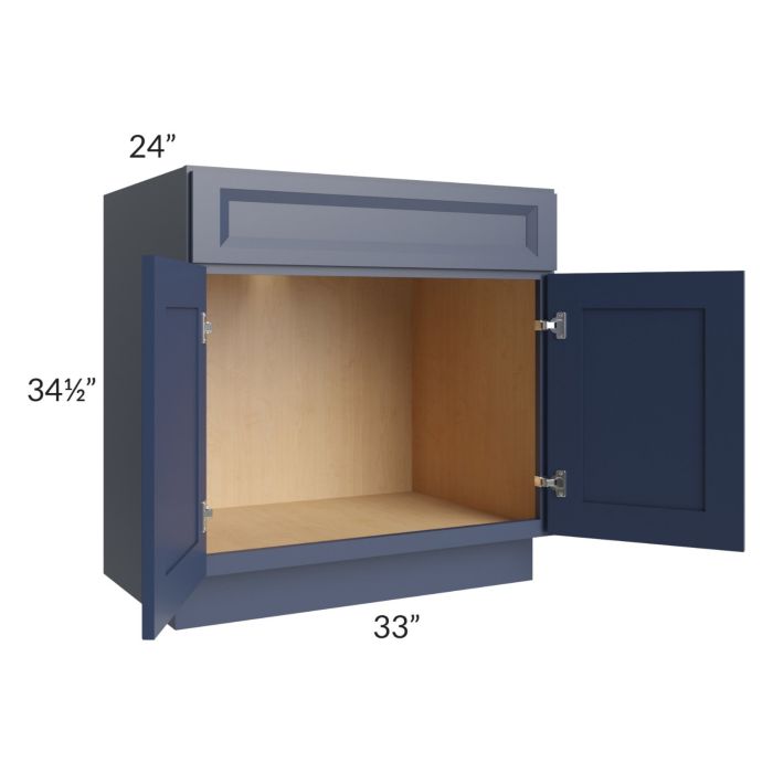 Bayville Blue 33" Sink Base Cabinet