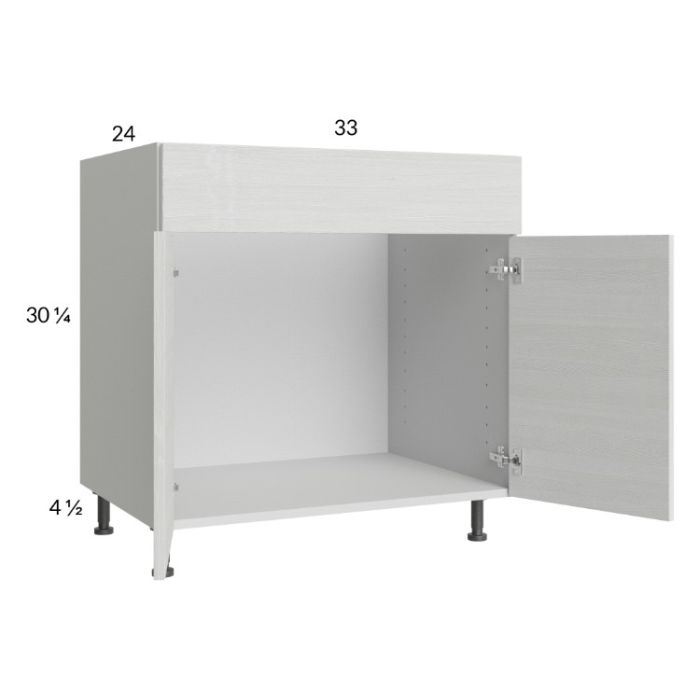 Euro White Grain 33" Sink Base Cabinet