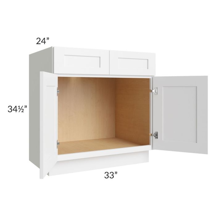 Alpine White Shaker 33" Sink Base Cabinet