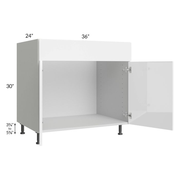 Milan White Gloss 36" Sink Base Cabinet