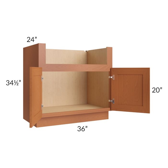 Lexington Cinnamon Glaze 36" Farm Sink Base Cabinet