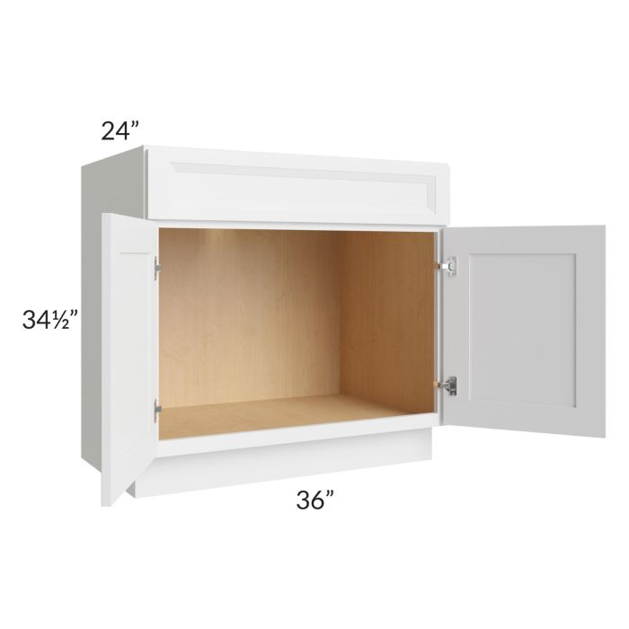 Bayville White 36" Sink Base Cabinet