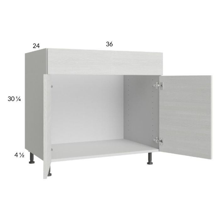 Euro White Grain 36" Sink Base Cabinet