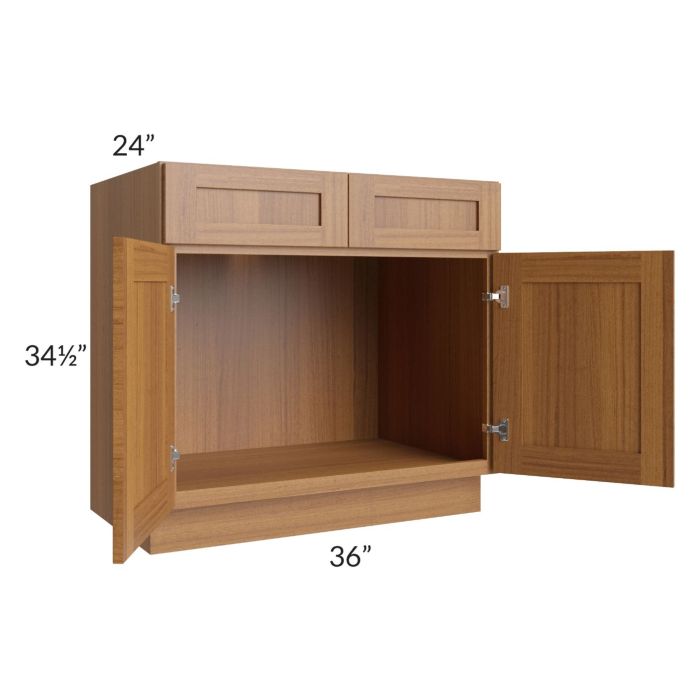 Artisan Walnut Shaker 36" Sink Base Cabinet