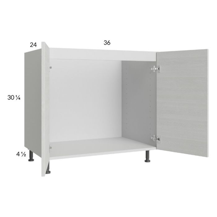 Euro White Grain 36" Full Height Door Sink Base Cabinet