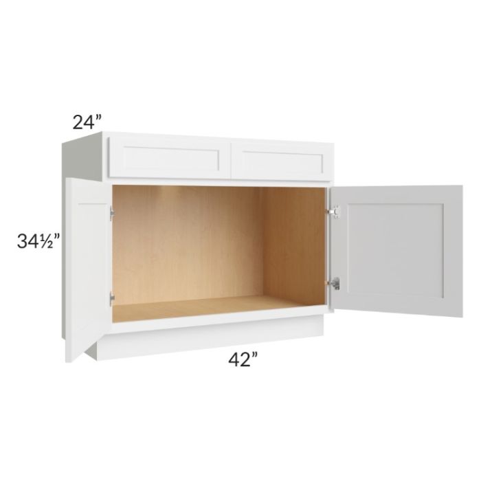 Stratus White 42" Sink Base Cabinet