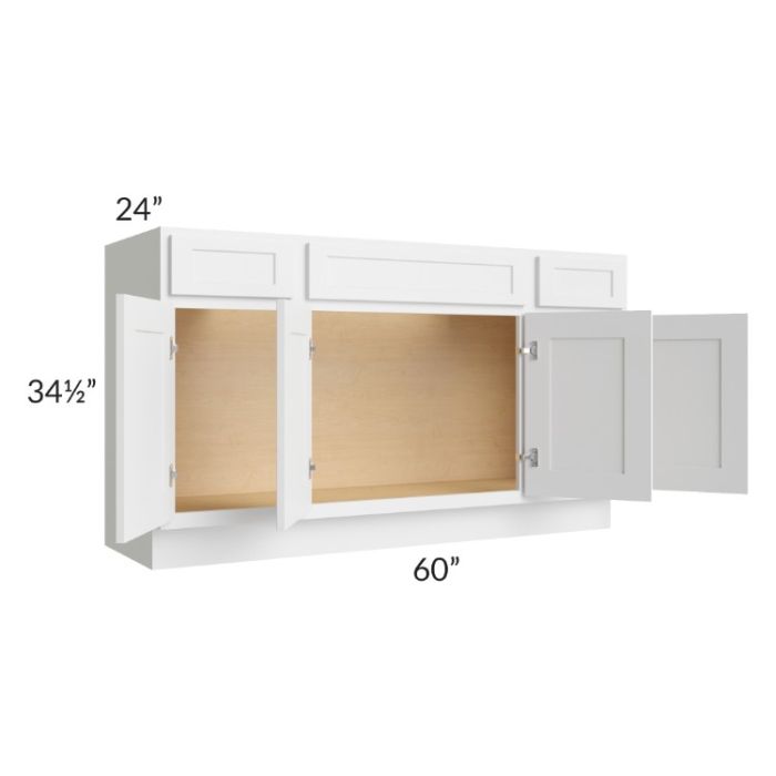 Stratus White 60" Sink Base Cabinet