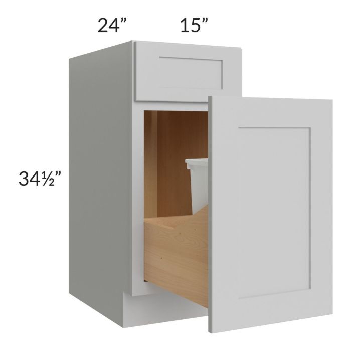 Stone Shaker 15" Base Cabinet with Single Trashcan Pullout