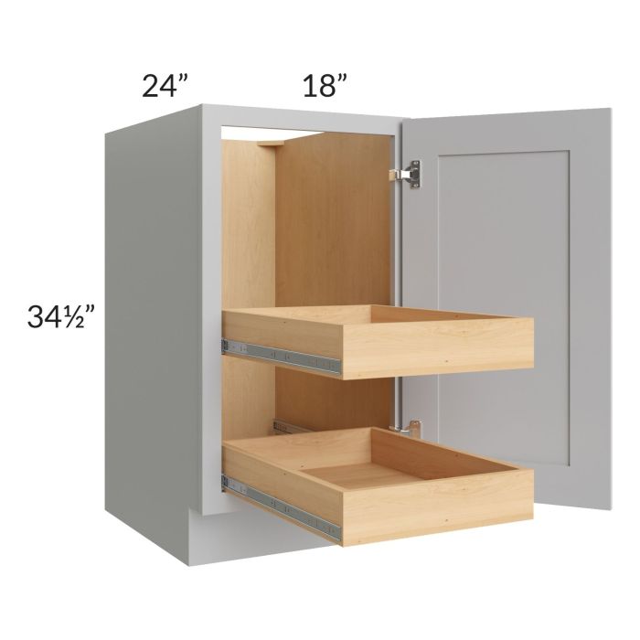 Stone Shaker 18" Full Height Door Base Cabinet with 2 Rollout Trays