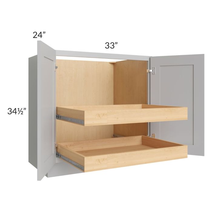 Stone Shaker 33" Full Height Base Cabinet with 2 Rollout Trays