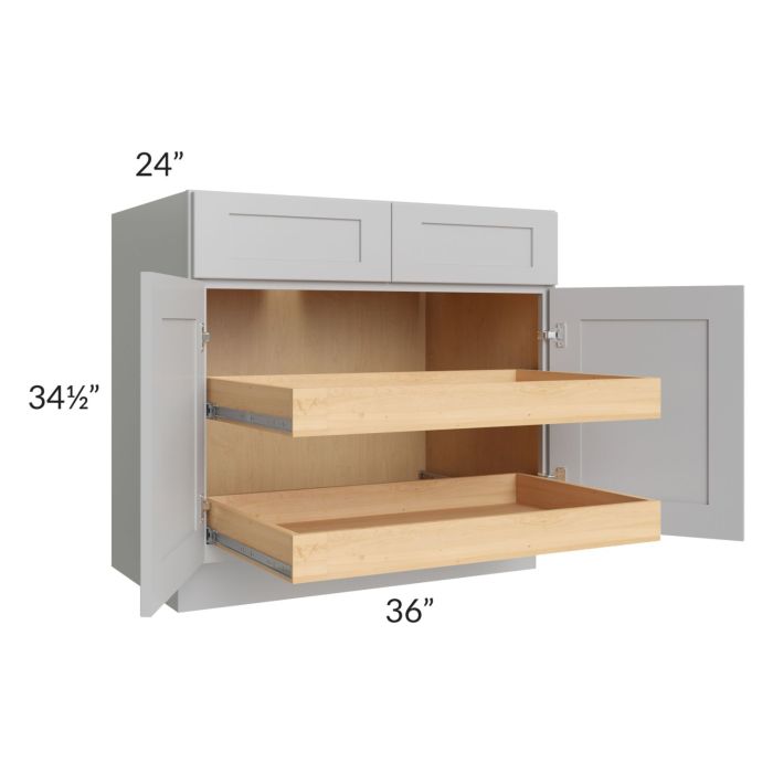 Stone Shaker 36" Base Cabinet with 2 Rollout Trays