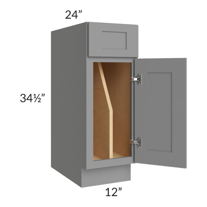 Graphite Grey Shaker 12" Tray Divider Base Cabinet