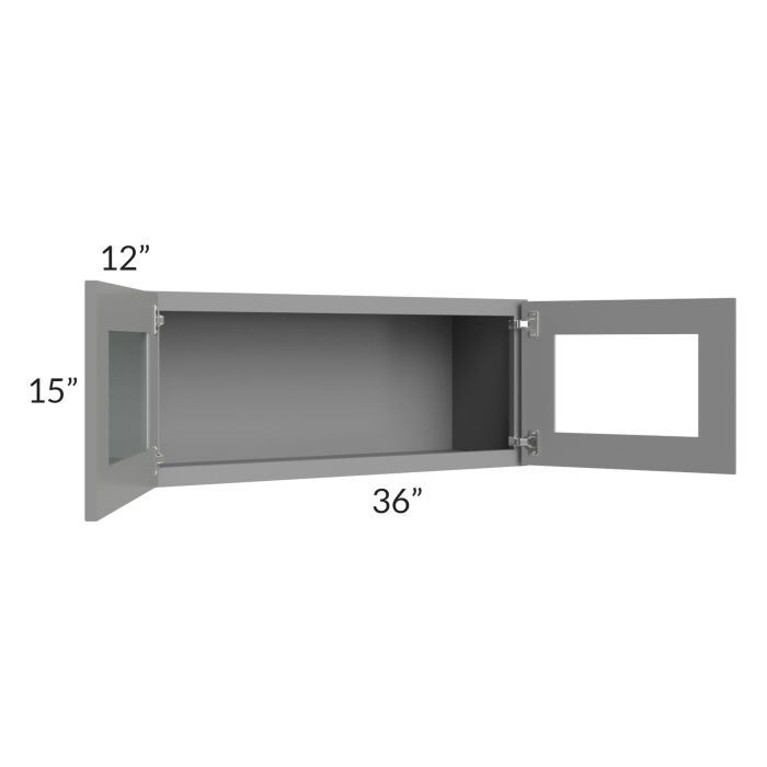 Graphite Grey Shaker 36x15 Decorative Wall Cabinet