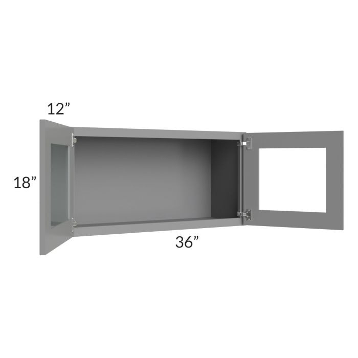 Graphite Grey Shaker 36x18 Decorative Wall Cabinet