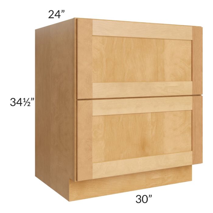 Madison Honey Shaker 30" 2-Drawer Base Cabinet