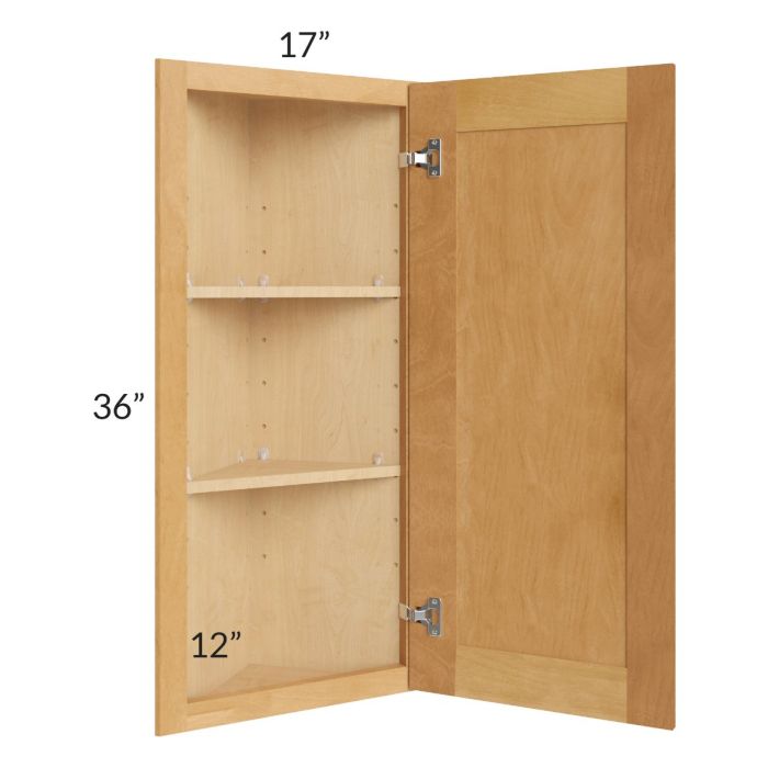 Madison Honey Shaker 12x36 Angle Wall Cabinet