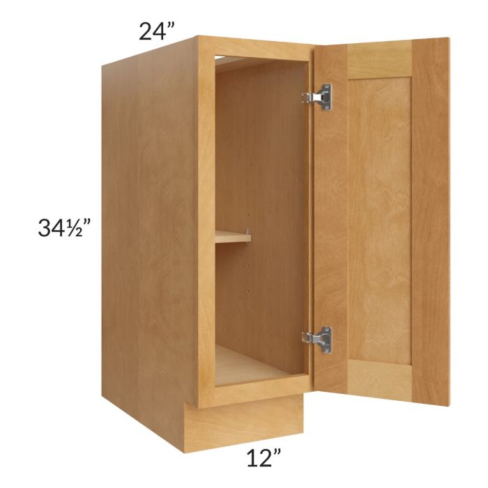 Madison Honey Shaker 12" Full Height Door Base Cabinet