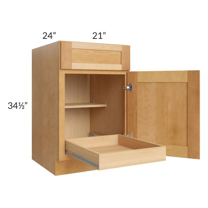 Madison Honey Shaker 21" Base Cabinet with 1 Rollout Tray