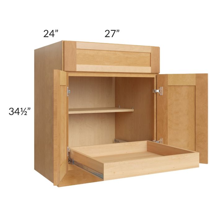 Madison Honey Shaker 27" Base Cabinet with 1 Rollout Tray