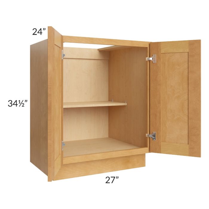 Madison Honey Shaker 27" Full Height Door Base Cabinet