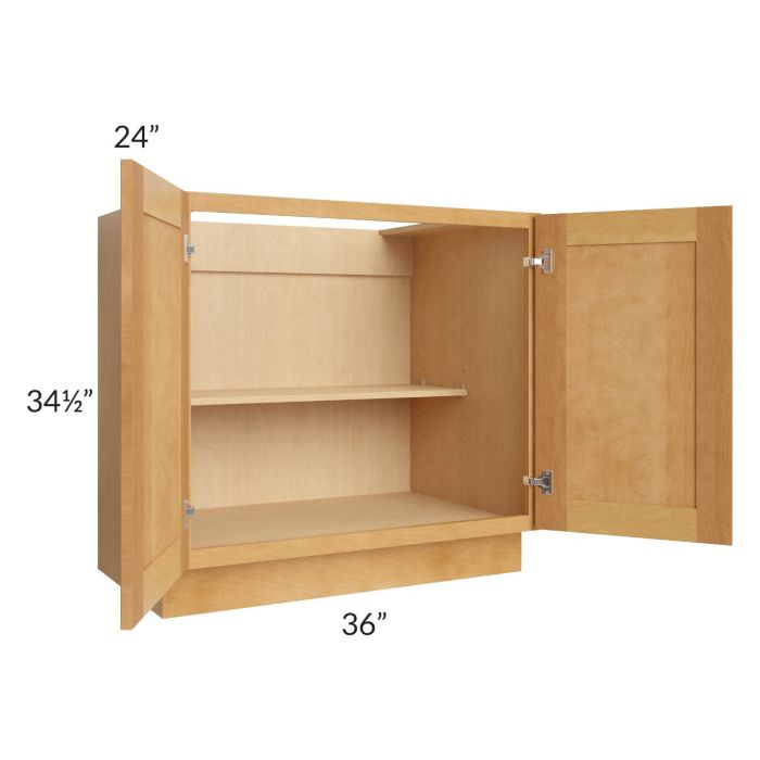 Madison Honey Shaker 36" Full Height Door Base Cabinet