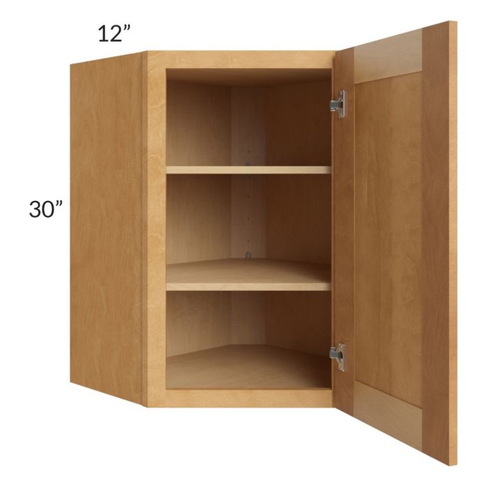 Madison Honey Shaker 24x30 Wall Diagonal Corner Cabinet