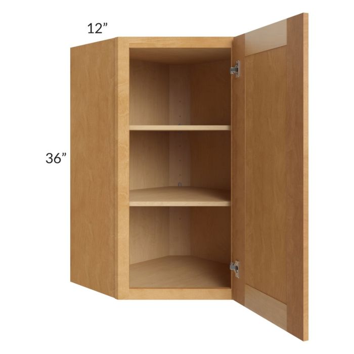 Madison Honey Shaker 24x36 Wall Diagonal Corner Cabinet