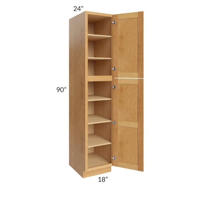 Madison Honey Shaker 18x90x24 Wall Pantry Cabinet