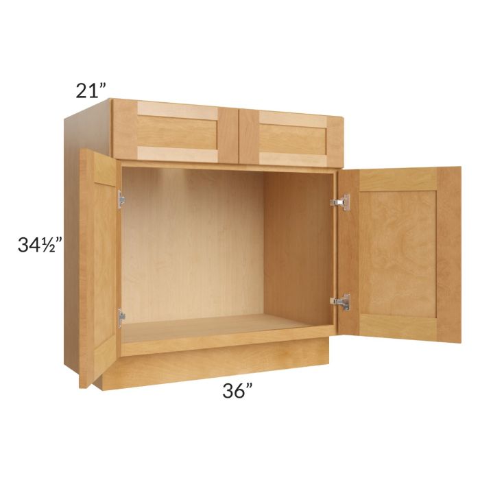 Madison Honey Shaker Width 36" Vanity Base Cabinet