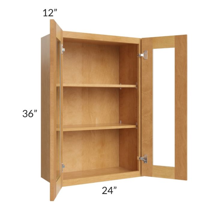 Madison Honey Shaker 24x36 Wall Glass Door Cabinet (Prepped for Glass Doors)