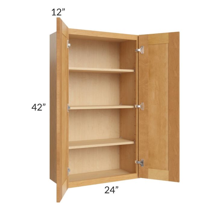 Madison Honey Shaker 24x42 Wall Cabinet
