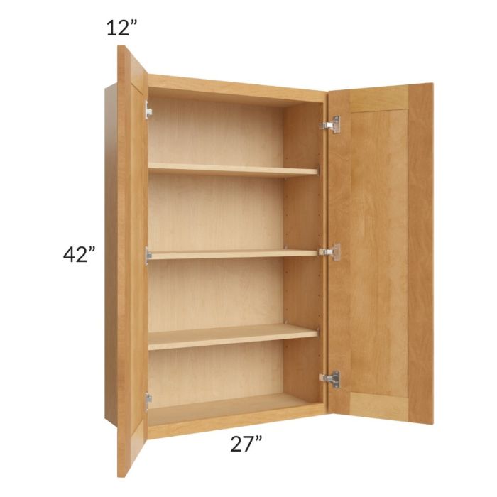 Madison Honey Shaker 27x42 Wall Cabinet