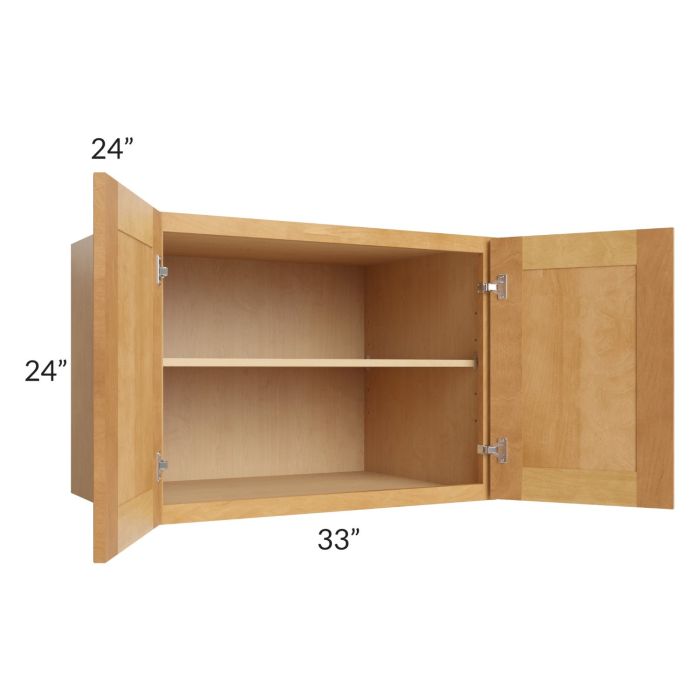 Madison Honey Shaker 33x24x24 Wall Cabinet