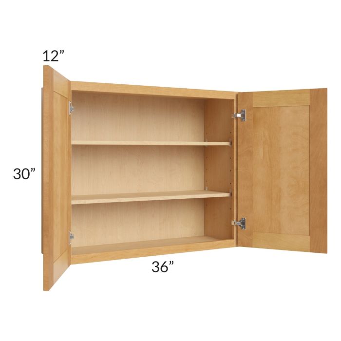 Madison Honey Shaker 36x30 Wall Cabinet