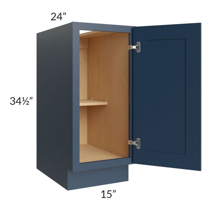 Madison Navy Shaker 15" Full Height Door Base Cabinet
