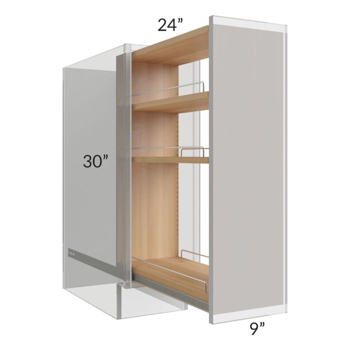 Midtown White Shaker 9" Spice Pull Out (Cabinet Not Included)