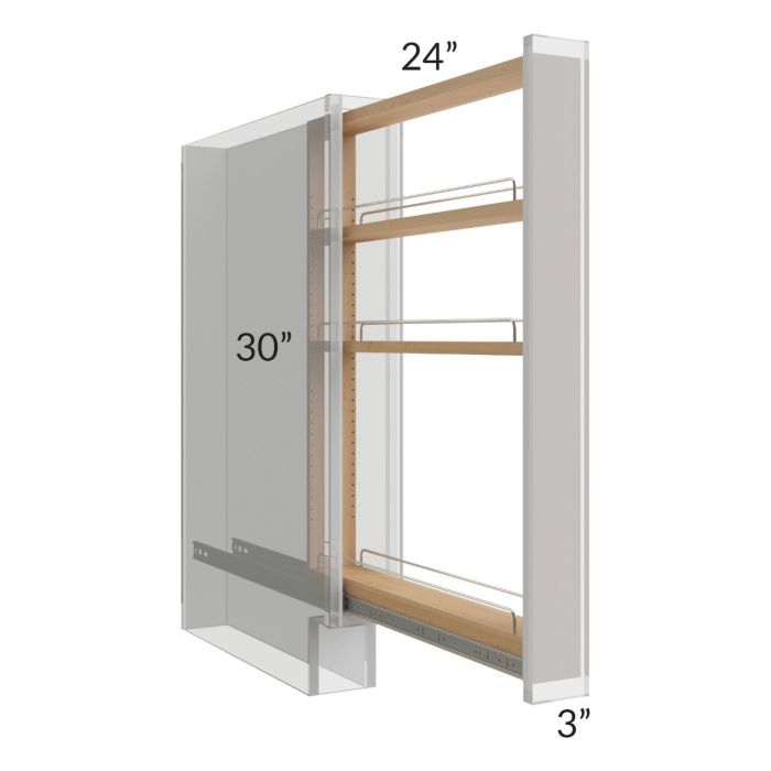 Midtown White Shaker 3" Spice Pull Out (Filler Not Included)