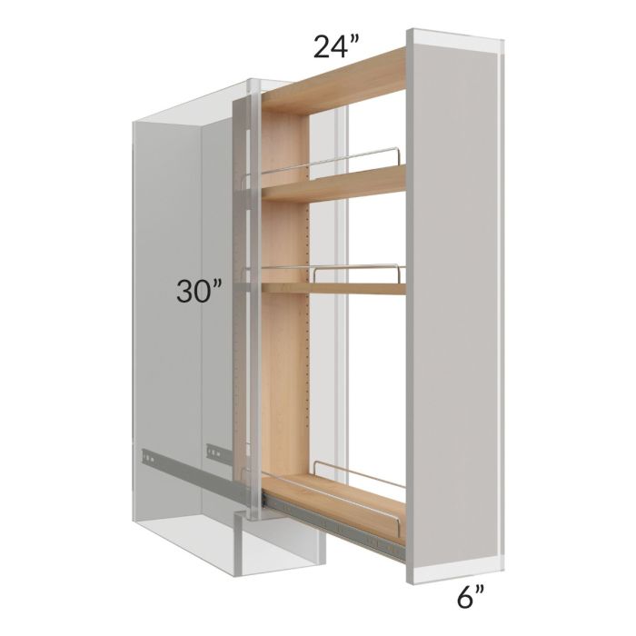 Midtown White Shaker 6" Spice Pull Out (Filler Not Included)