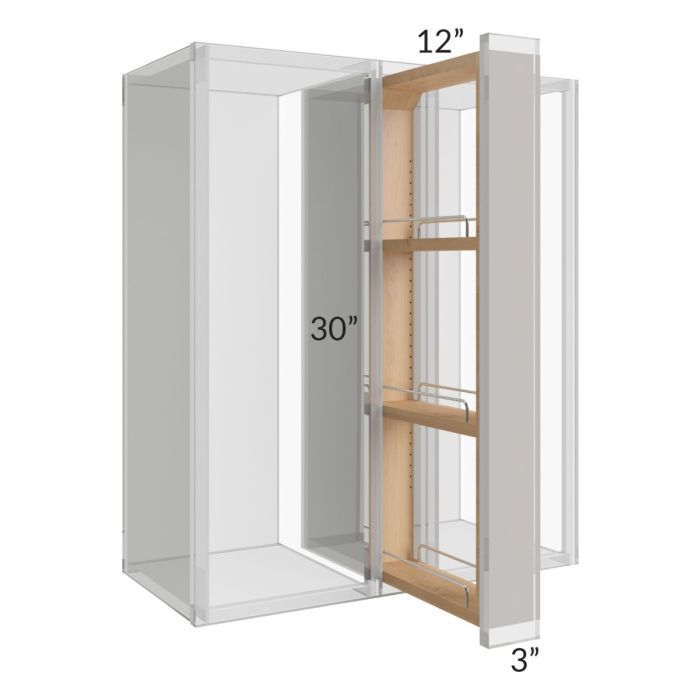 Midtown White Shaker 3x30 Wall Spice Pull Out 