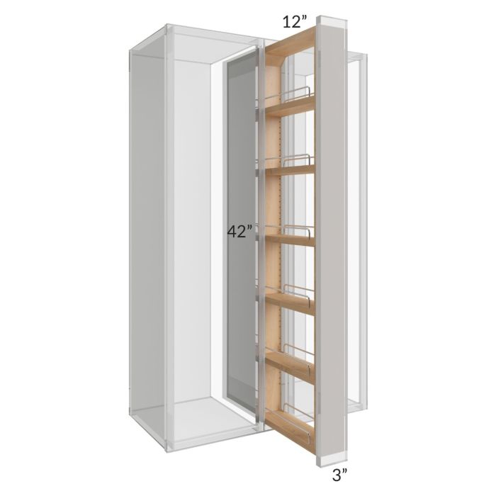 Midtown White Shaker 3x42 Wall Spice Pull Out 