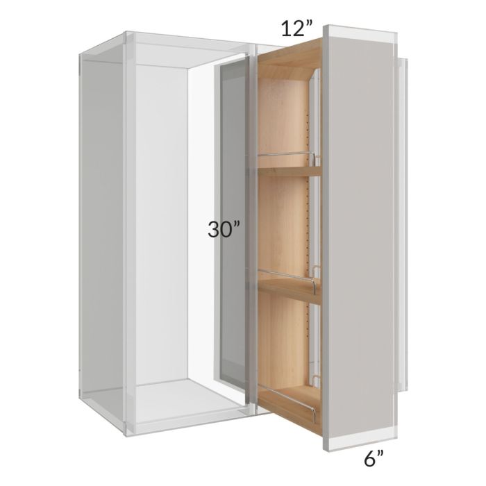 Midtown White Shaker 6x30 Wall Spice Pull Out 